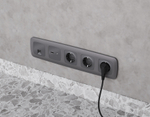 MO661010 Комплект механизма розетки OMEGA Антрацит серый 2USB A+C 20W (быстрая зарядка) QUANT (OP6610, VM177)