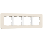 Рамка из поликарбоната на 4 поста Split айвори/белый, soft-touch W0043066