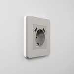 Рамка из поликарбоната на 1 пост Split дымчатый/белый, soft-touch W0013067