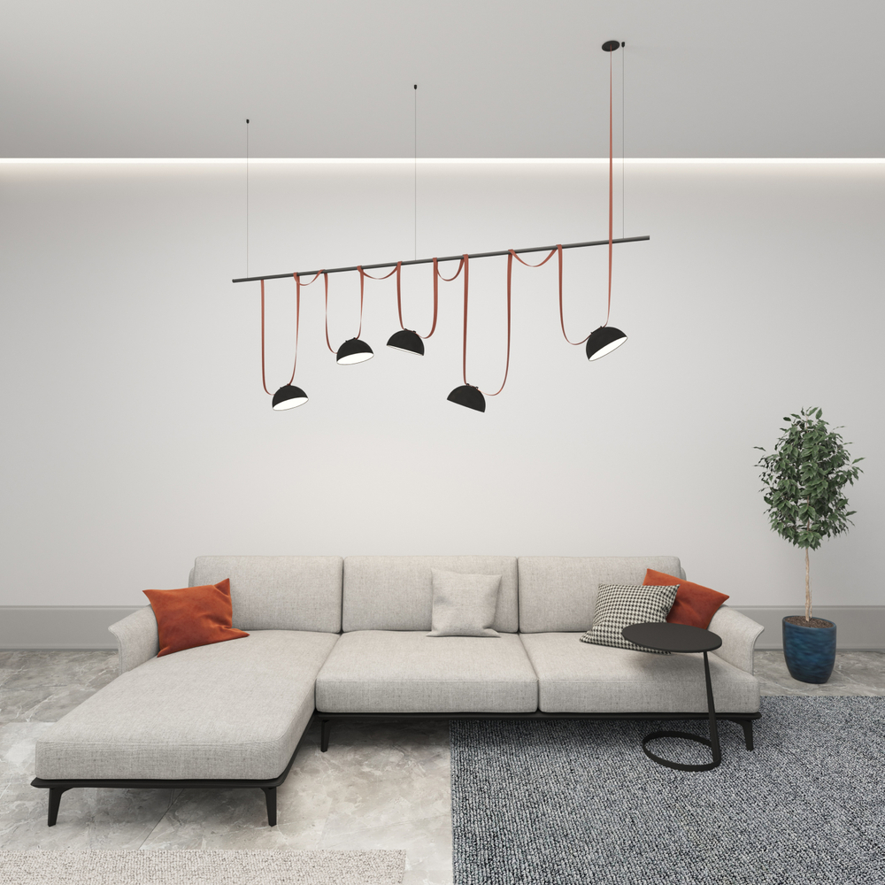 DK5660-BK Cветильник для трека-ремня Belty Smart, серия Flow со светодиодом, D220*H117мм, 48V DC, 24W, RA90, 120°, 3000-5700K, IP20, черный, алюминий
