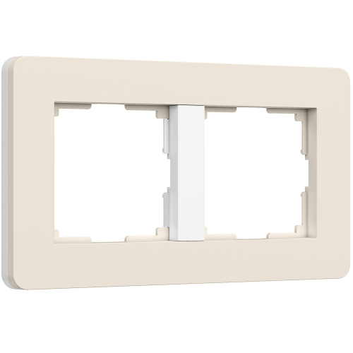 Купить Рамка из поликарбоната на 2 поста Split айвори/белый, soft-touch W0023066