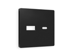 AP8110 Лицевая панель ALFA (Черный матовый) для розетки 2USB тип A+C QUANT