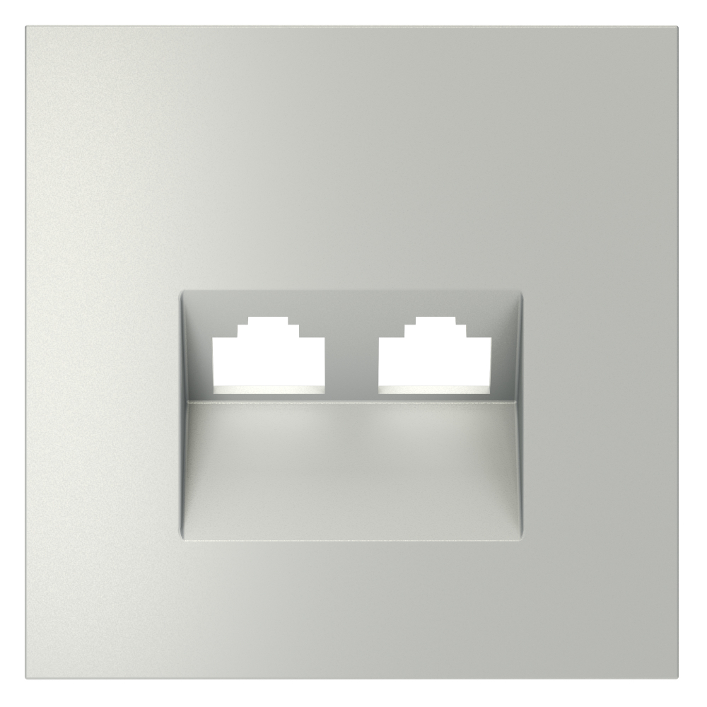Накладка для розетки компьютерной двойной RJ45+RJ45 кат.6, S70 (сталь)