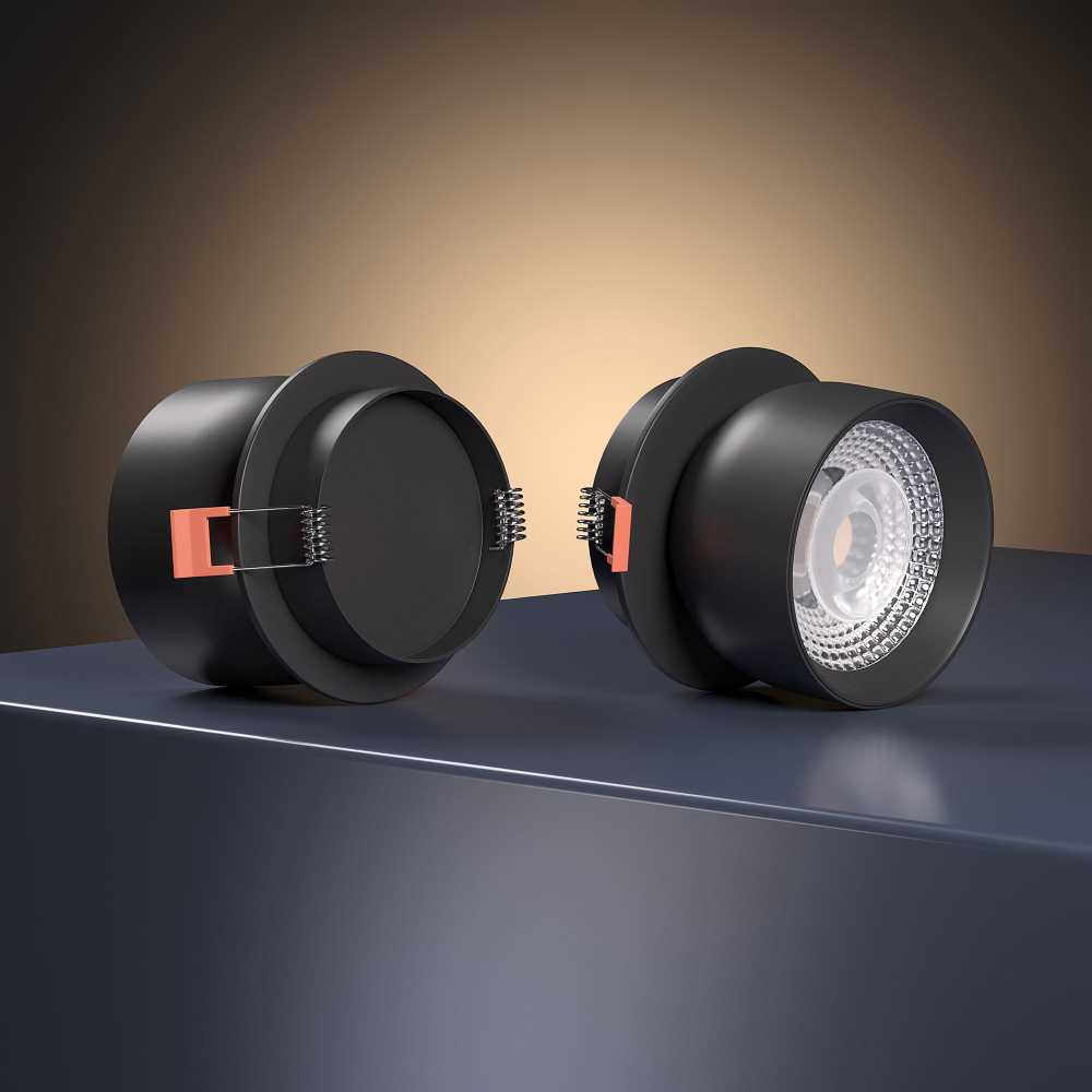 Светильник встраиваемый поворотный светодиодный Uno 8W 4000K черный 25092/LED