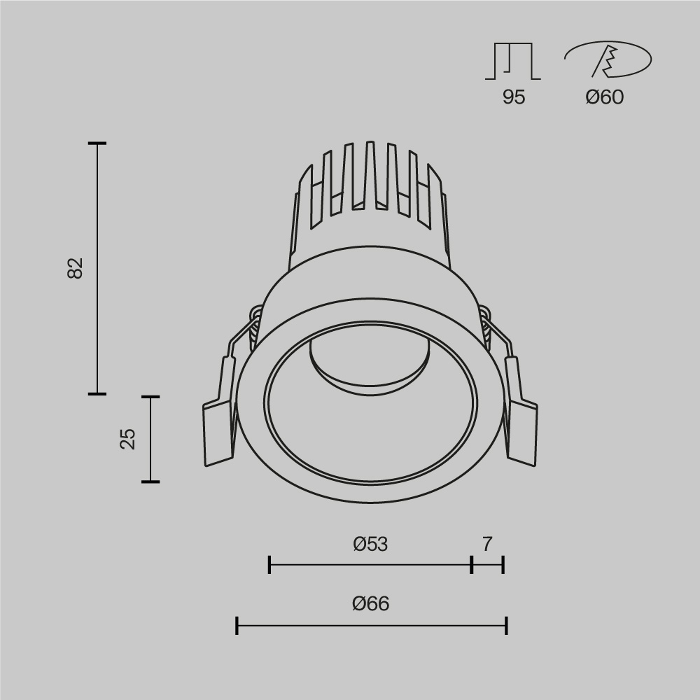 Встраиваемый светильник Technical DL123-10W-4K-B