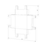 Четырёхсторонний соединитель для накладного шинопровода Flat Magnetic 85003/00