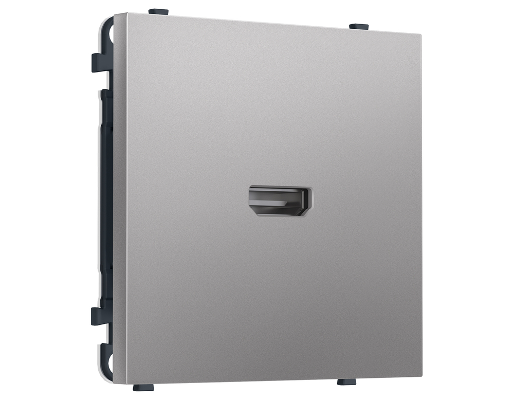 MS514030 Комплект механизма розетки HDMI 2.1 SIGMA Сталь матовый 30V/900MS 4K-120HZ 8K-60Hz QUANT PRO (SP5140, PR223)