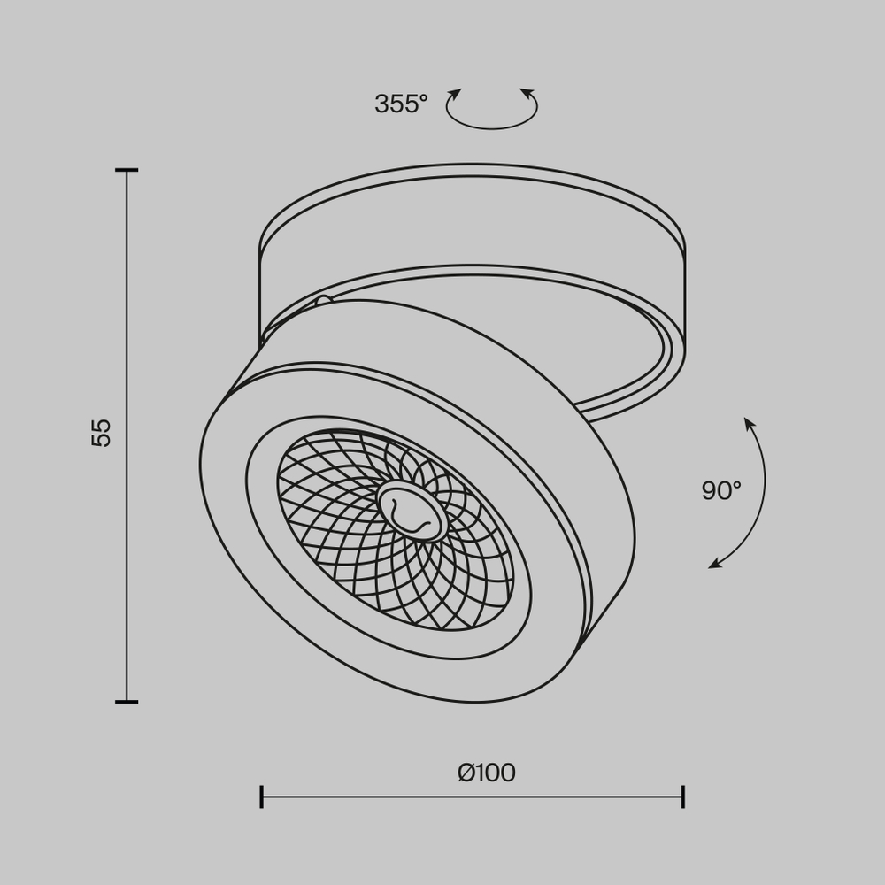 Потолочный светильник Technical C022CL-12W4K-B-1