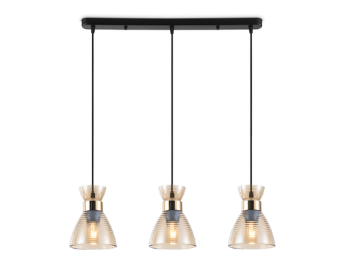 Купить TR3404/3 BK/FGD/TI черный/золото/янтарь E27/3 max 60W 550*135*1000