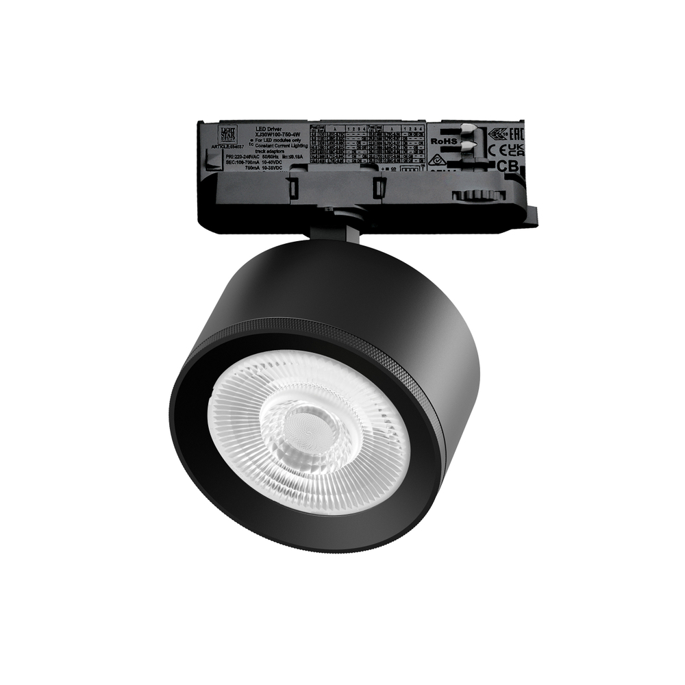 A5547QT60G Светильник ALTA PRO для трековой системы Quattro LED 15W 1700LM 60G ЧЕРНЫЙ 4000K с адаптером (215547 + 594037 + 215504)