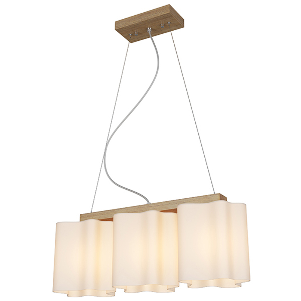 802135 Подвес NUBI LEGNO 3х40W E27 СВЕТЛОЕ ДЕРЕВО/БЕЛЫЙ