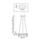 736241 Люстра ROTONDA 21W LED 1053LM 360G ЛАТУНЬ 3000K