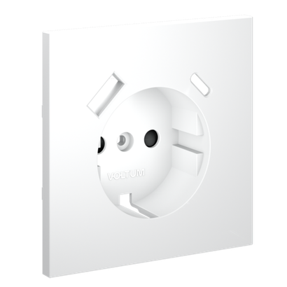 Накладка для розетки с заземлением и защитными шторками, с USB A+C, S70 (белый матовый)