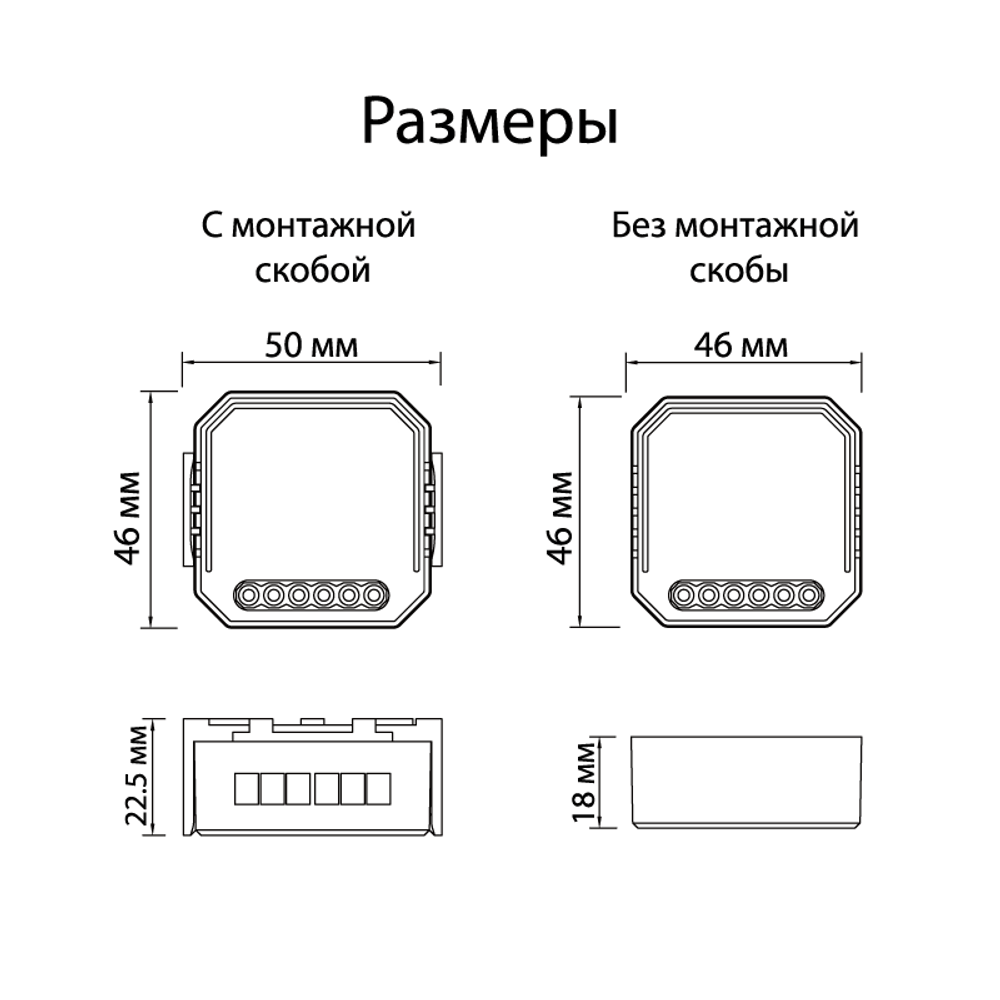RL1004-DM/1 Двухканальное Wi-Fi реле-диммер 2 x 100 Вт