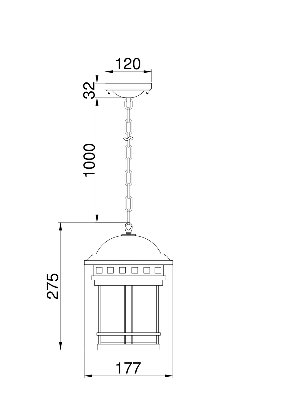 Уличный подвесной светильник Outdoor O031PL-01BR
