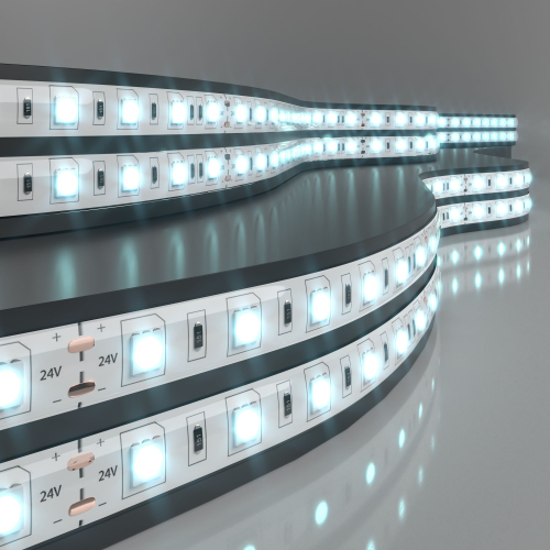 Купить Светодиодная лента 24 В 14,4 Вт/м 60 Led/м 5050 IP65, холодный белый 6500K, 5 м Лента светодиодная 24V 14,4W 60Led 5050 IP65 холодный белый, 5м