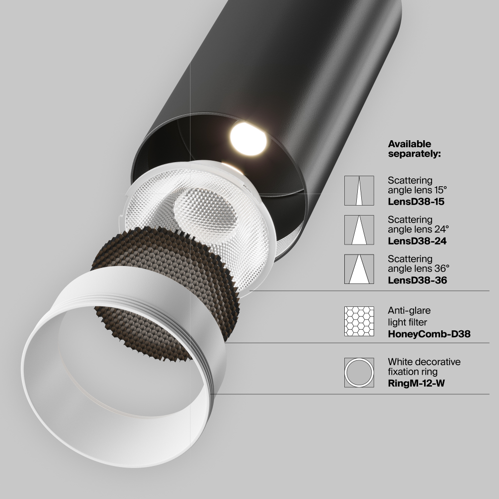 Трековый светильник Technical TR021-1-12B3K-W-B