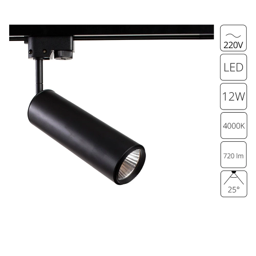 Купить Трековый светильник Arte Lamp PERISCOPIO A1412PL-1BK