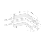 Slim Magnetic Коннектор угловой внутренний для встраиваемого шинопровода под ГКЛ 9,5мм черный 85213/00 85213/00