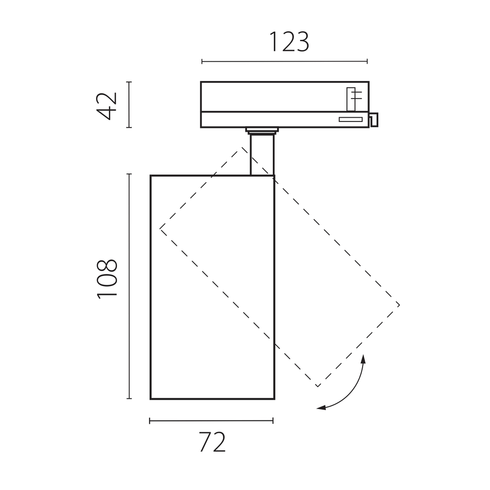A5247QT36G Светильник ALTA BASE для трековой системы Quattro LED 24W 3040LM 36G ЧЕРНЫЙ 4000K с адаптером (215247 + 594037 + 215203)