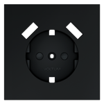 Накладка для розетки с заземлением и защитными шторками, с USB A+A, S70 (графит)