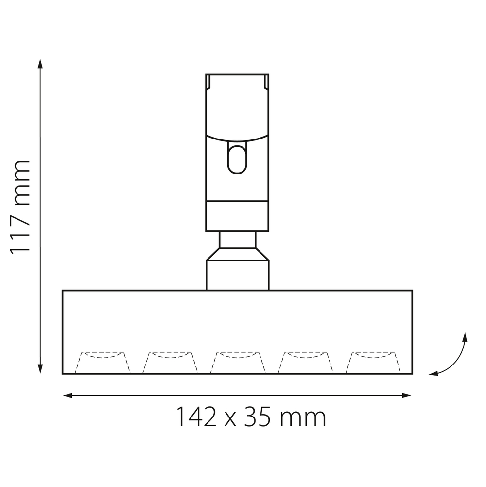267437 Светильник 48V д/1-фазн трека DUE LED 5W 220LM 24G ЧЕРНЫЙ 3000K IP20