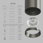 Линза ?55mm, угол рассеивания света 24° для светильников SHINE DK5743/DK2610, поликарбонат