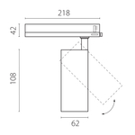 A5136TRIAC Светильник ALTA BASE для трековой системы Quattro с управлением TRIAC LED 15W 1880LM 24G БЕЛЫЙ 3000K с адаптером (215136 + 594056)