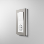 Рамка из поликарбоната на 2 поста Split дымчатый/белый, soft-touch W0023067