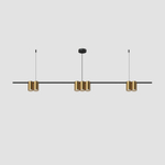 DK4063-BK+SG Подвесной светильник ORBIT, IP20, 7xGU10 LED до 15 Вт, черный + сатинированное золото, алюминий