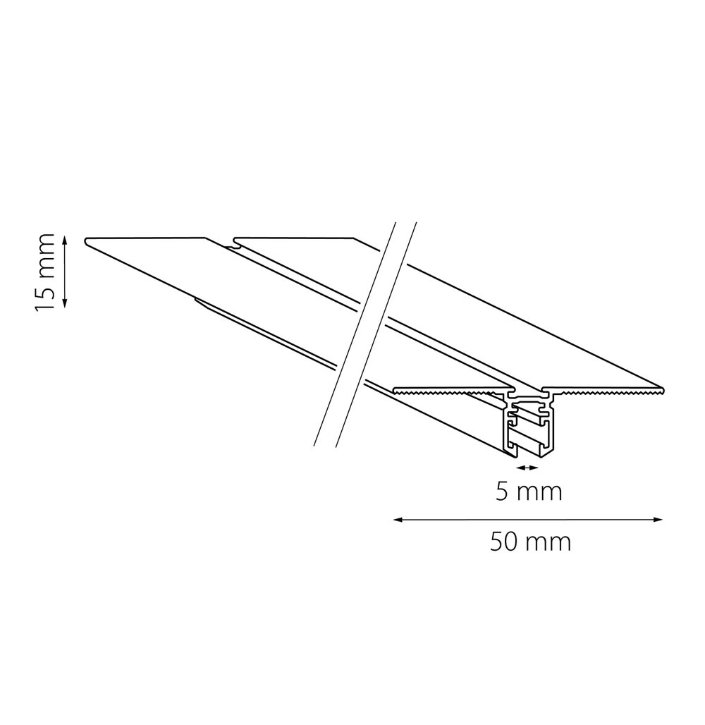 506327 Трек 24V двухконтактный однофазный встраиваемый LINEA 2м ЧЕРНЫЙ