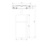Slim Magnetic Трековый светильник для радиусного шинопровода 20W 4200K Comfi чёрный Ø 800мм 85187/01