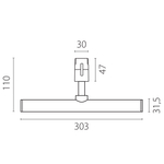 270447 Светильник 48V линейный DUE HERMES 10W 880LM 130G ЧЕРНЫЙ 4000K