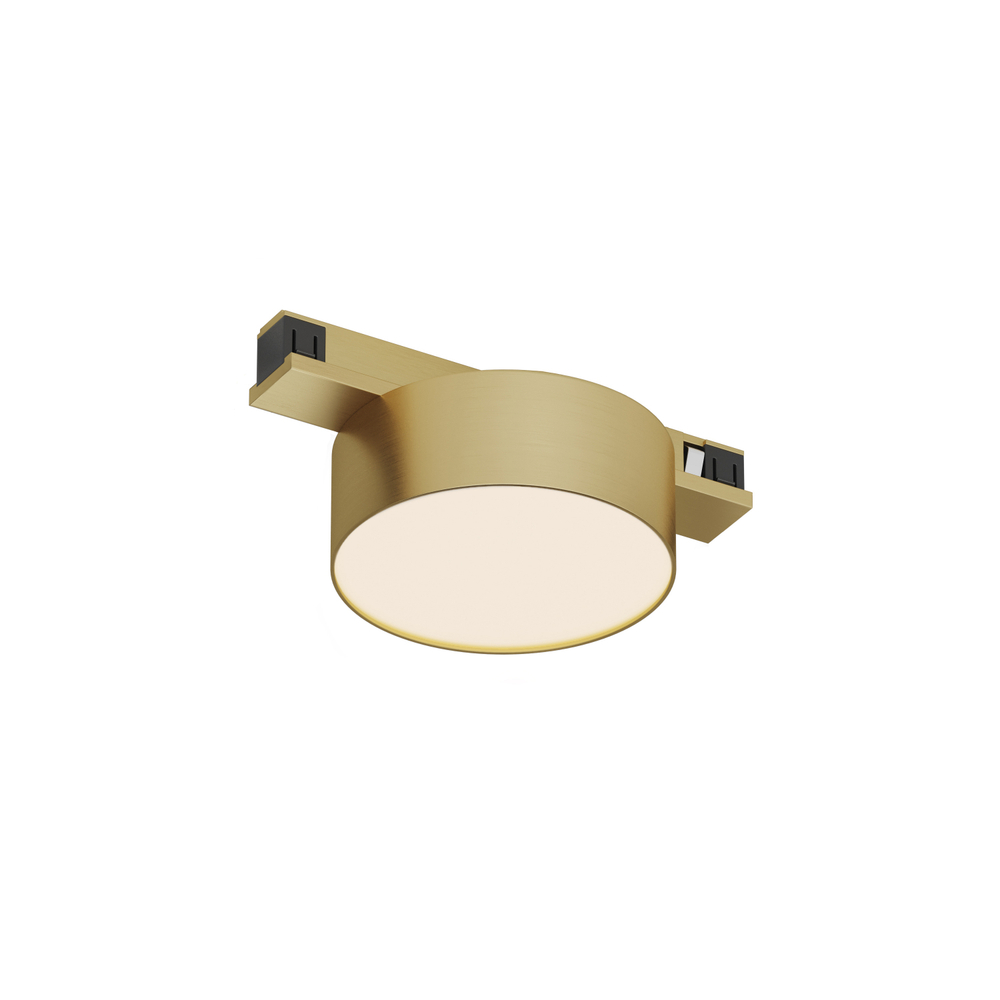 DK5761-SB Светильник для трека SHINE FLOW со светодиодом, D74*H28, 48V DC, 6W, RA?90, 3000K, IP20, сатинированная латунь, алюминий