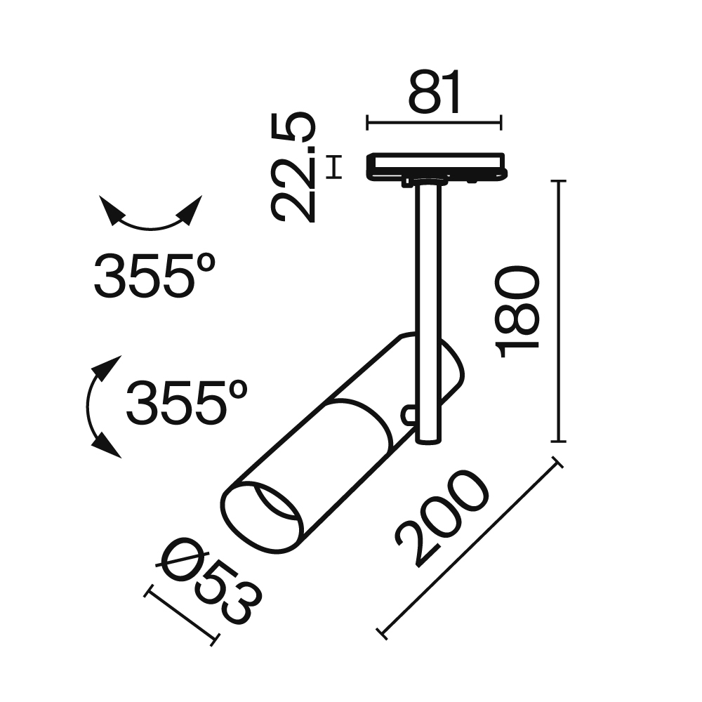 Трековый светильник Technical TR005-1-GU10-W