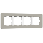 Рамка из поликарбоната на 4 поста Split дымчатый/белый, soft-touch W0043067