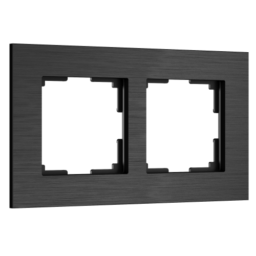 Купить Рамка из металла на 2 поста АluMax черный алюминий W0023508