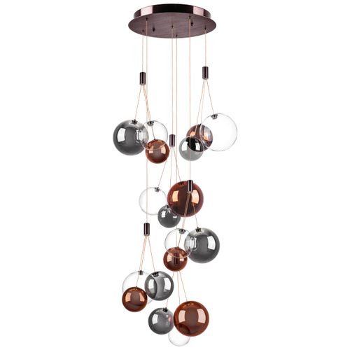 Купить 801189 Люстра SFERETTA LED 18х1,35W 1080LM КОФЕЙНЫЙ/МУЛЬТИКОЛОР 3000K