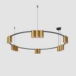 DK4067-BK+SG Подвесной светильник ORBIT, IP20, 15xGU10 LED, до 15 Вт, черный + сатинированное золото, алюминий