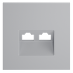 Накладка для розетки компьютерной двойной RJ45+RJ45 кат.6, S70 (серый)