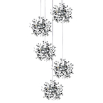 L5PR721134 Подвес пятерной круглый EXTRA 5x3x5W(led) G9  (721134 - 5 + 572154 -1) ХРОМ