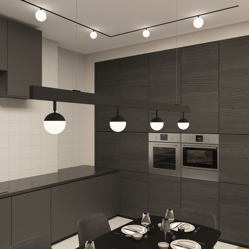 DK8051-BK Рассеивающий светильник SMART MOON 5W DIM 3000K-6000K, ?130мм, черный, акрил