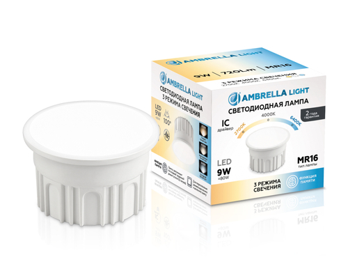 Купить 212501 Лампа LED MR16-DD 9W IC 220-240V 100° 6400K 4000K 2700K CCT Memory