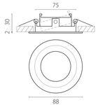 012206 Рамка (светильник) PVC д/LED-модулей 941хх и LED-ламп D50мм ANELLO ROUND БЕЛЫЙ
