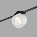 DK5640-WH+BK Поворотный светильник для трека-ремня Belty Smart, серия Spot, со светодиодом, D100*H107мм, 48V DC, 12W, RA90, 38°, 2700-6000K, IP20, белый с черным, алюминий