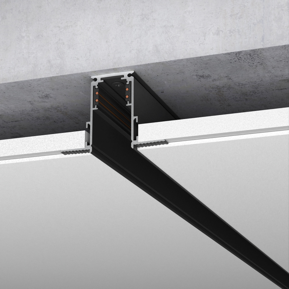 Slim Magnetic Шинопровод встраиваемый черный (2м) 85087/00 85087/00