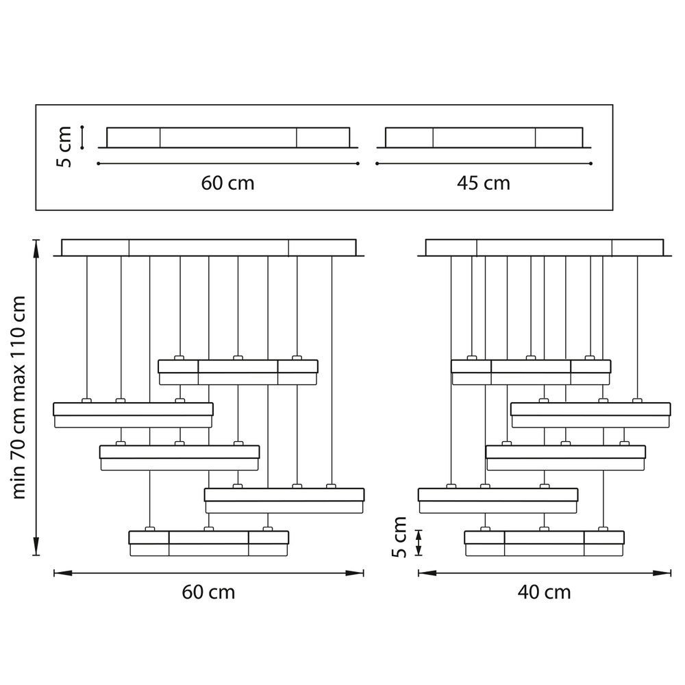 763439 Подвес UNITARIO 46W LED 5060LM СЕРЕБРО МАТОВЫЙ 3000K