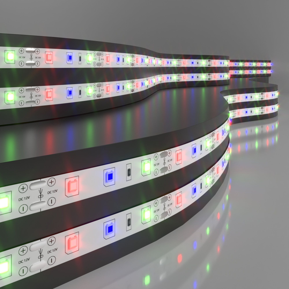 Светодиодная лента 12 В 4,8 Вт/м 60 Led/м 2835 IP20, RGB, 5 м Лента светодиодная 12V 4,8W 60Led 2835 IP20 RGB, 5м