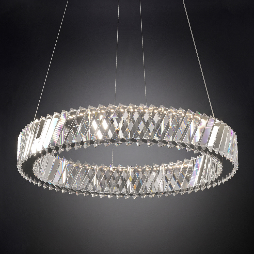 Светодиодная хрустальная люстра 101004 LED никель хрусталь Strotskis