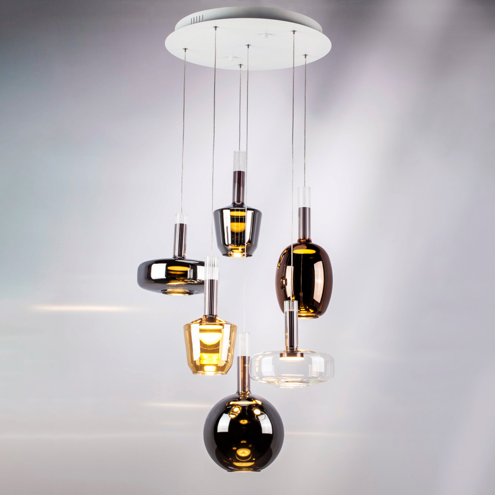 792169 Люстра DISCO 6x6W LED 1200LM 120G БЕЛЫЙ/МУЛЬТИКОЛОР 3000К